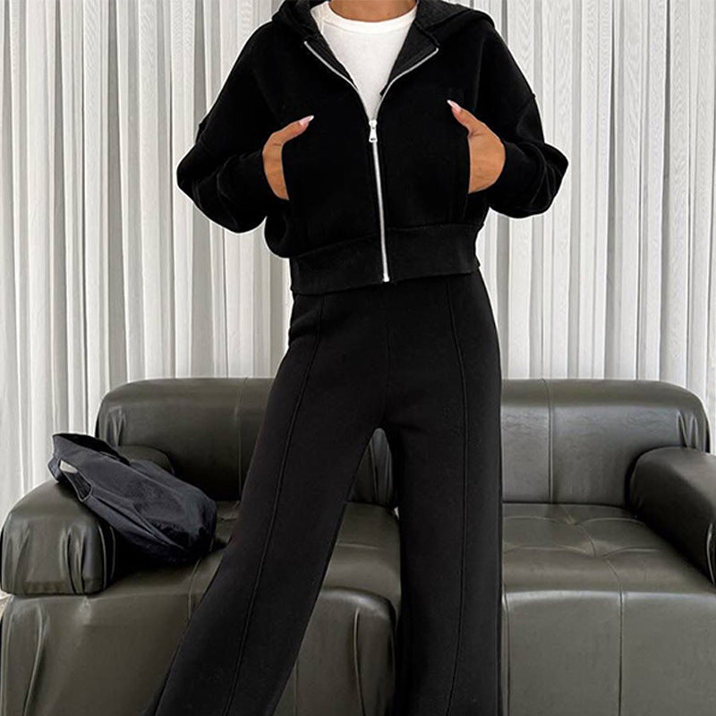 Damer sportiv cropped hooded jacket med dragkedja Mirla-Eva Jonsson