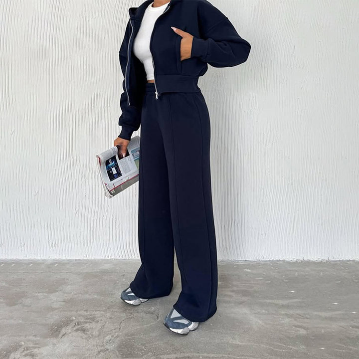 Damer sportiv cropped hooded jacket med dragkedja Mirla-Eva Jonsson