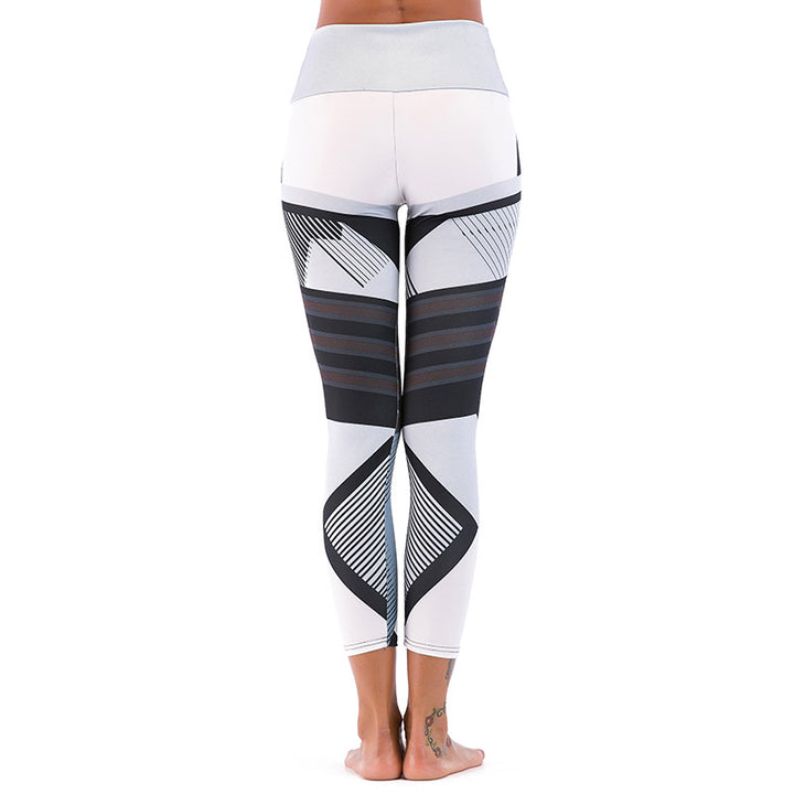Damer sportleggings med hög midja och stilfull geometrisk design Mirla-Eva Jonsson