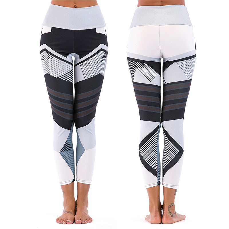Damer sportleggings med hög midja och stilfull geometrisk design Mirla-Eva Jonsson