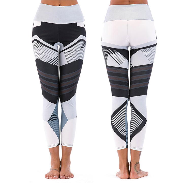 Damer sportleggings med hög midja och stilfull geometrisk design Mirla-Eva Jonsson