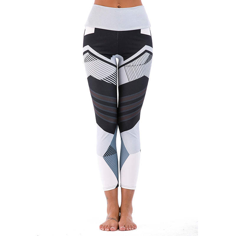 Damer sportleggings med hög midja och stilfull geometrisk design Mirla-Eva Jonsson