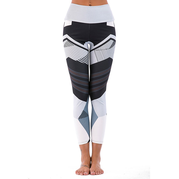 Damer sportleggings med hög midja och stilfull geometrisk design Mirla-Eva Jonsson