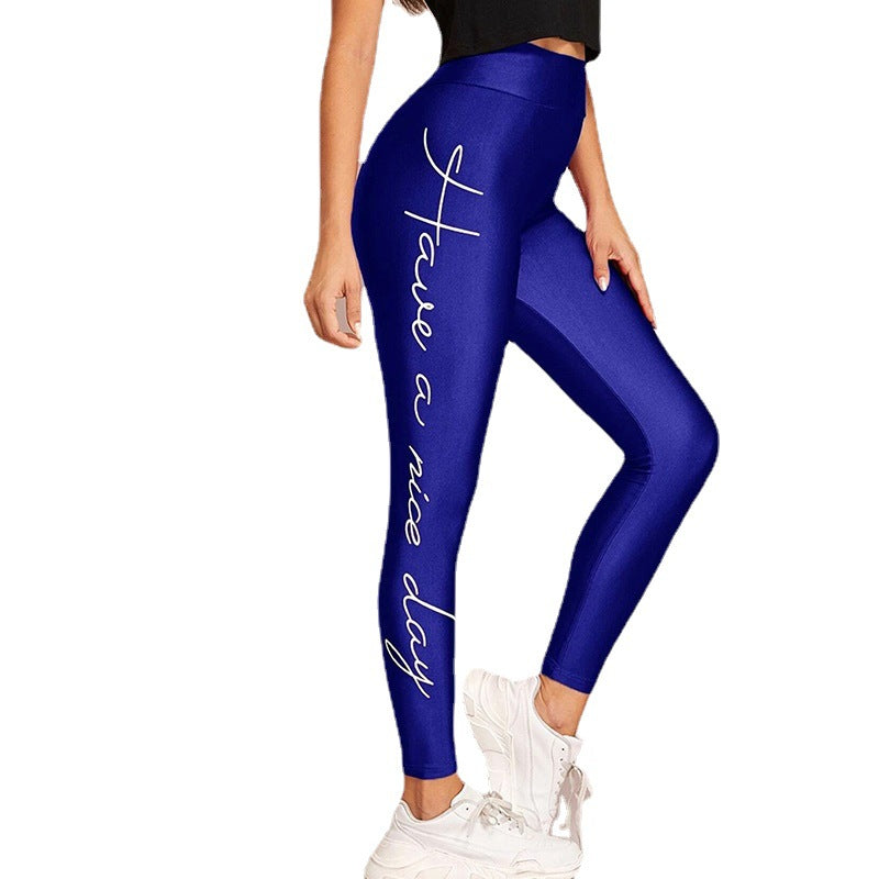 Damer sportleggings med inspirerande text och hög midja Eva Jonsson-Eva Jonsson