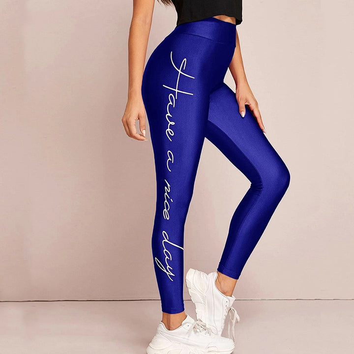 Damer sportleggings med inspirerande text och hög midja Eva Jonsson-Eva Jonsson