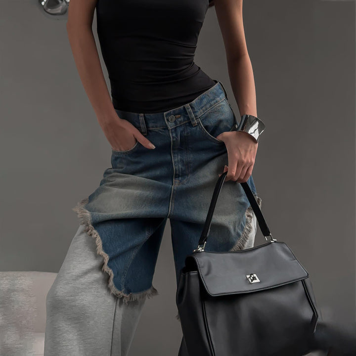Damer sportlig hybridbyxa med jeans- och sweatmaterial Mirla-Eva Jonsson