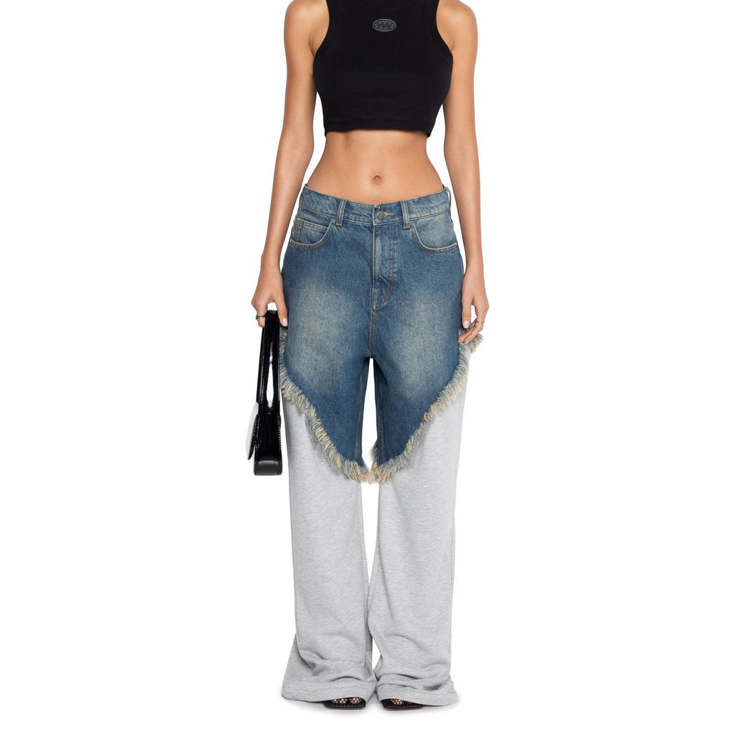 Damer sportlig hybridbyxa med jeans- och sweatmaterial Mirla-Eva Jonsson