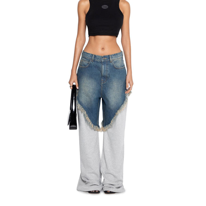 Damer sportlig hybridbyxa med jeans- och sweatmaterial Mirla-Eva Jonsson