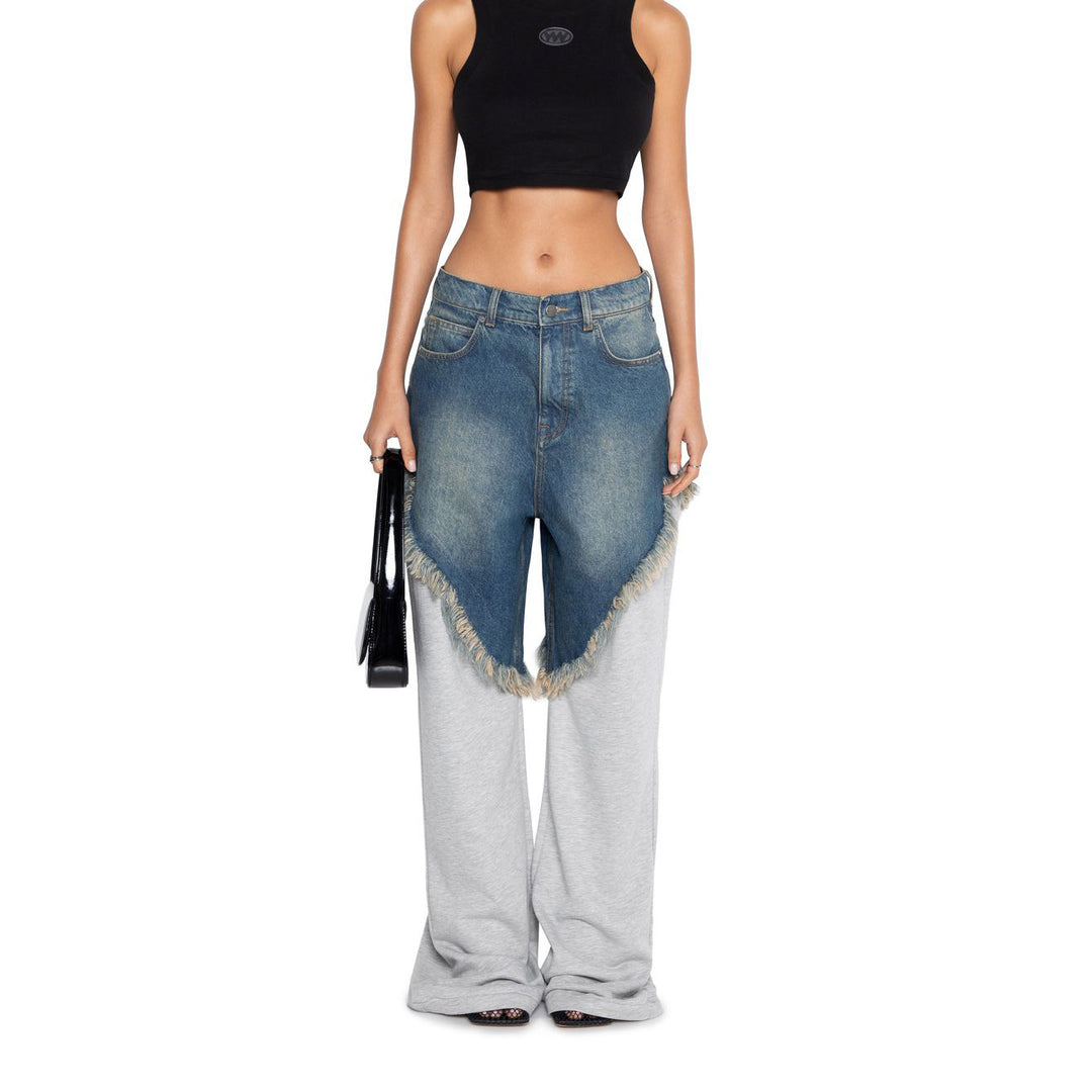 Damer sportlig hybridbyxa med jeans- och sweatmaterial Mirla-Eva Jonsson