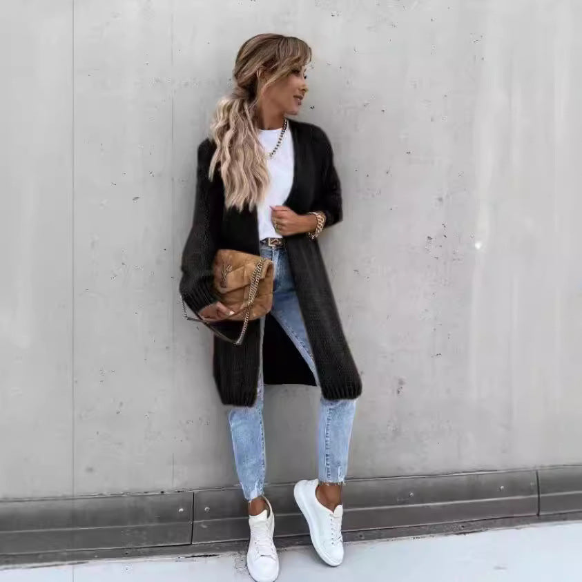 Damer stickad cardigan med avslappnad passform och oversized ärmar Mirla-Eva Jonsson