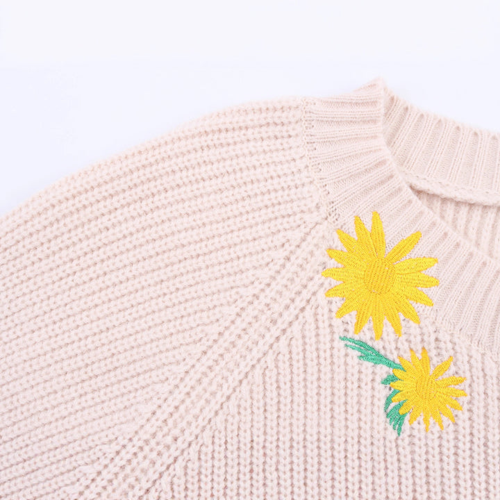 Damer stickad cardigan med blommönster Mirla-Eva Jonsson