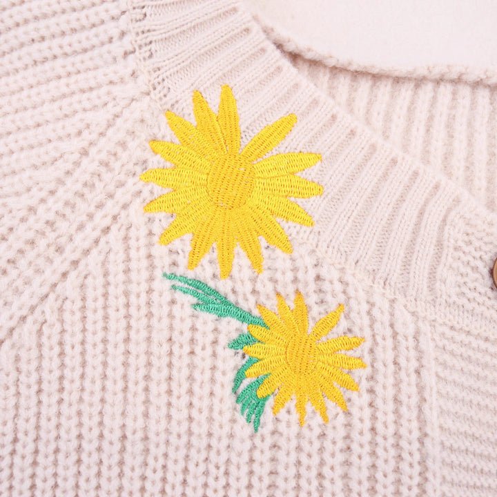 Damer stickad cardigan med blommönster Mirla-Eva Jonsson