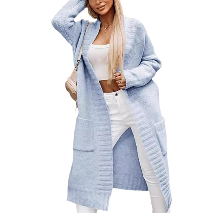 Damer stickad cardigan med påsydda fickor och elegant design Eva Jonsson-Eva Jonsson