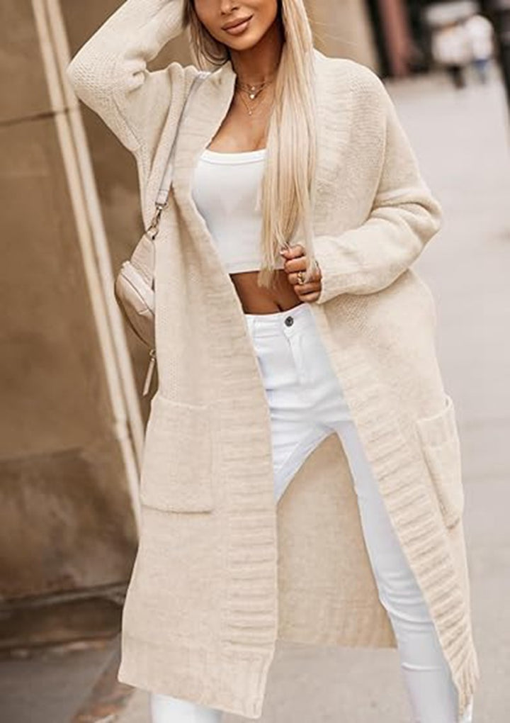 Damer stickad cardigan med påsydda fickor och elegant design Eva Jonsson-Eva Jonsson