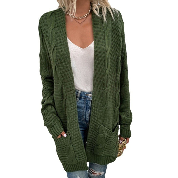 Damer stickad cardigan med strukturerad design och stora fickor Eva Jonsson-Eva Jonsson