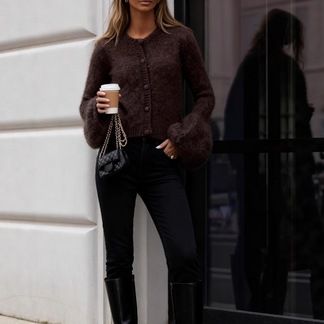 Damer stickad cardigan med vidutformade ärmar Mirla-Eva Jonsson