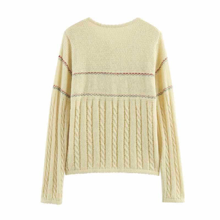 Damer stickad, elegant cardigan med blommönster och knapprar detaljer Mirla-Eva Jonsson