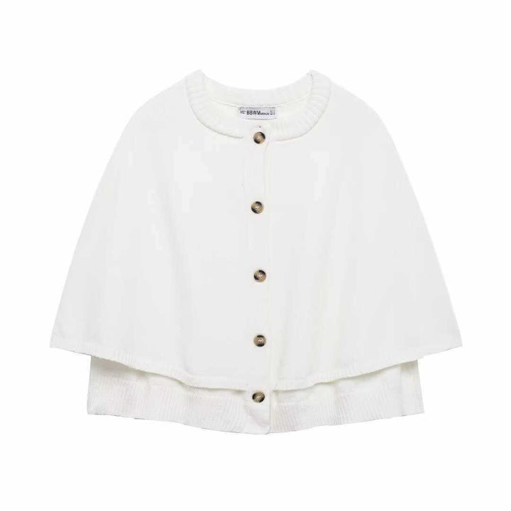 Damer stickad kappa med knappdetaljer Mirla-Eva Jonsson
