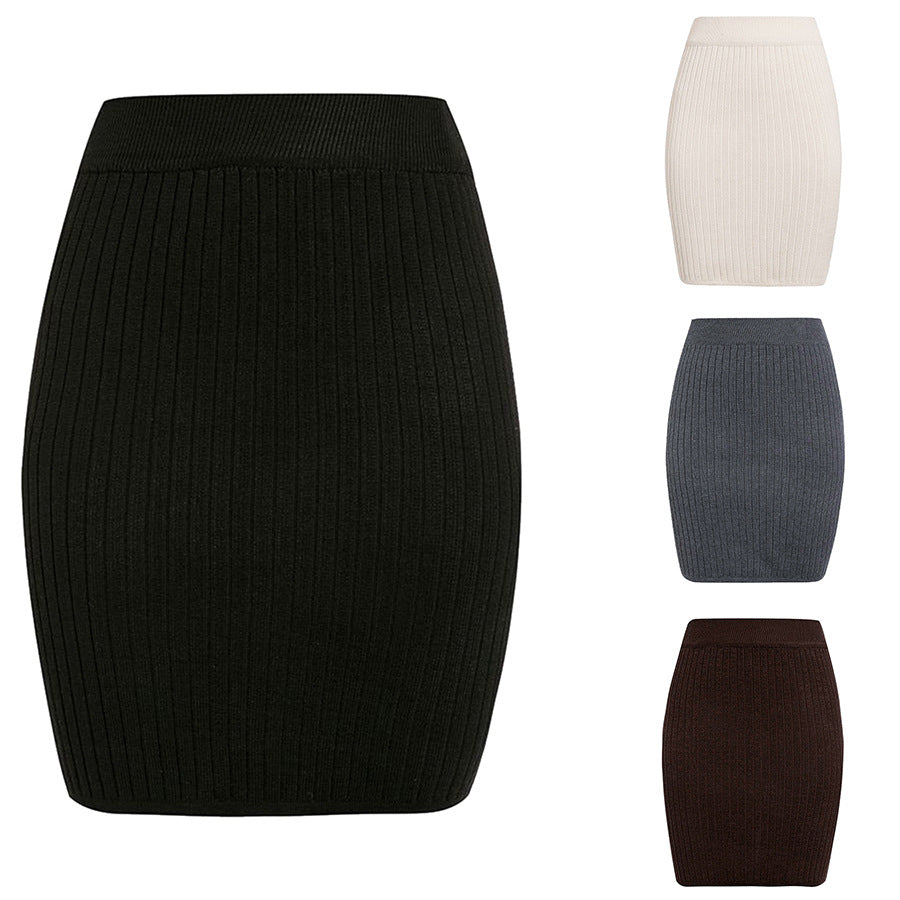 Damer stickad kjol i elegant ribbdesign Mirla-Eva Jonsson