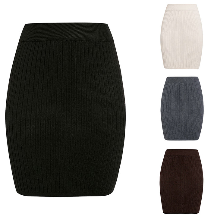 Damer stickad kjol i elegant ribbdesign Mirla-Eva Jonsson