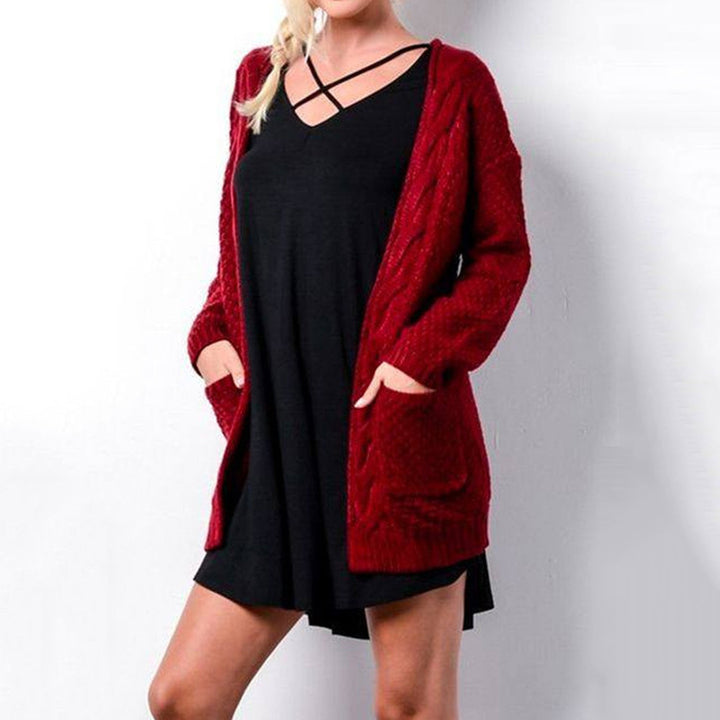 Damer stickad kofta med bekväm oversized passform och fickor Eva Jonsson-Eva Jonsson