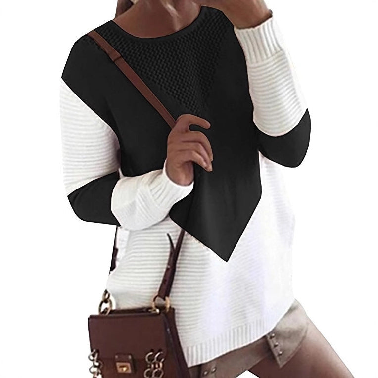 Damer stickad pullover med modernt zigzag-mönster och strukturerade ärmar Mirla-Eva Jonsson