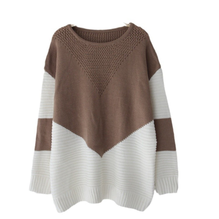Damer stickad pullover med modernt zigzag-mönster och strukturerade ärmar Mirla-Eva Jonsson