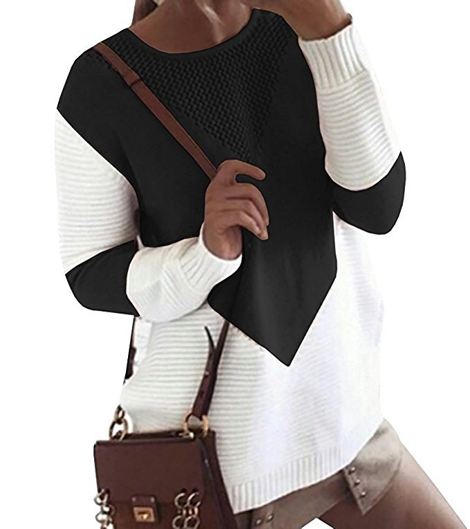 Damer stickad pullover med modernt zigzag-mönster och strukturerade ärmar Mirla-Eva Jonsson