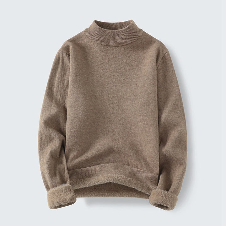 Damer stickad tröja med hög krage och mjukt innerfoder Mirla-Eva Jonsson