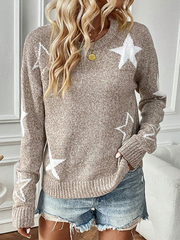 Damer stickad tröja med stjärnmotiv ochLoose fit Eva Jonsson-Eva Jonsson
