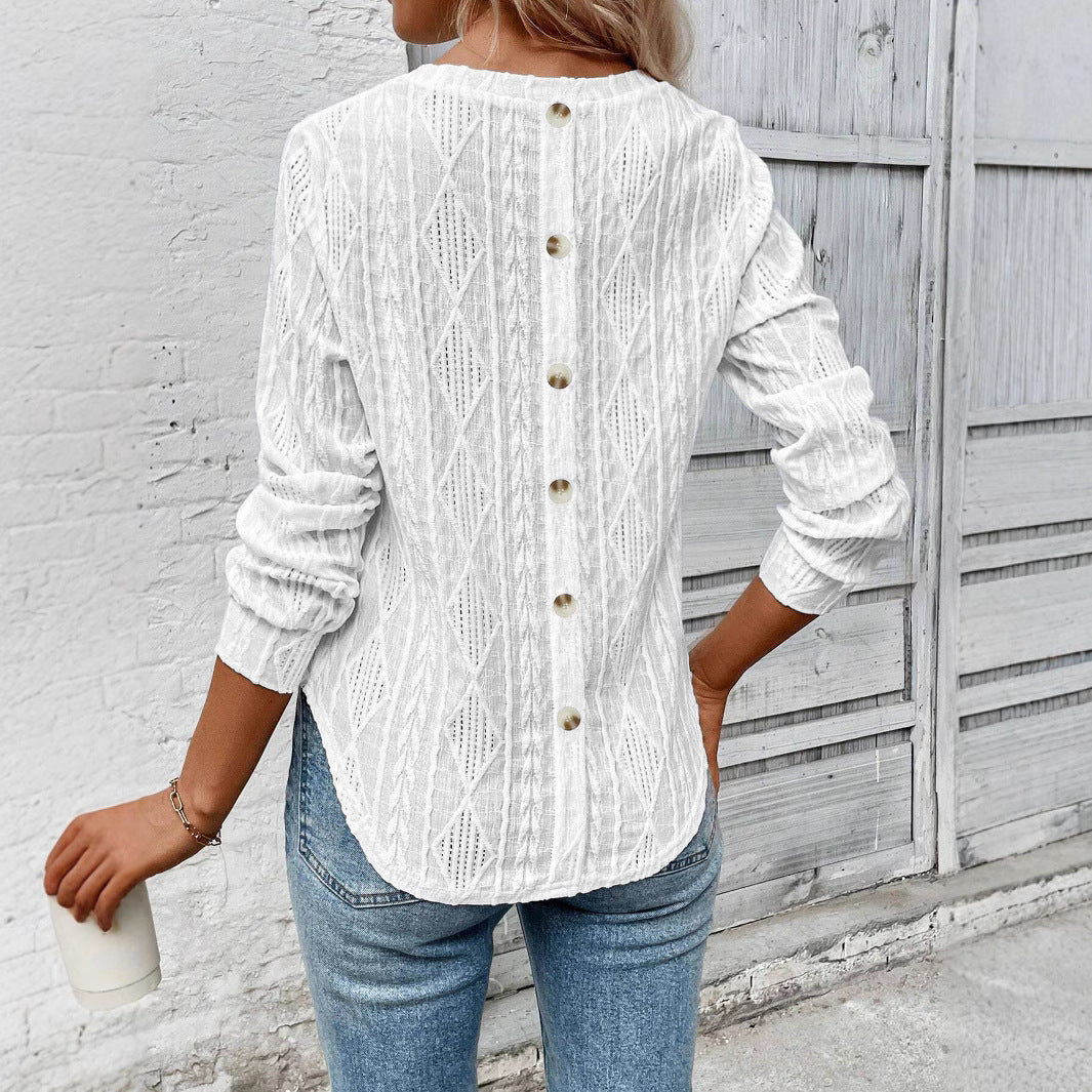 Damer stickad tröja med strukturerad design Mirla-Eva Jonsson