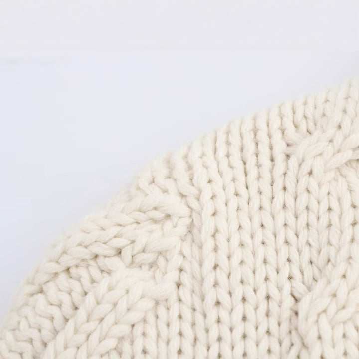 Damer stickad tröja med strukturerad flätdesign Mirla-Eva Jonsson
