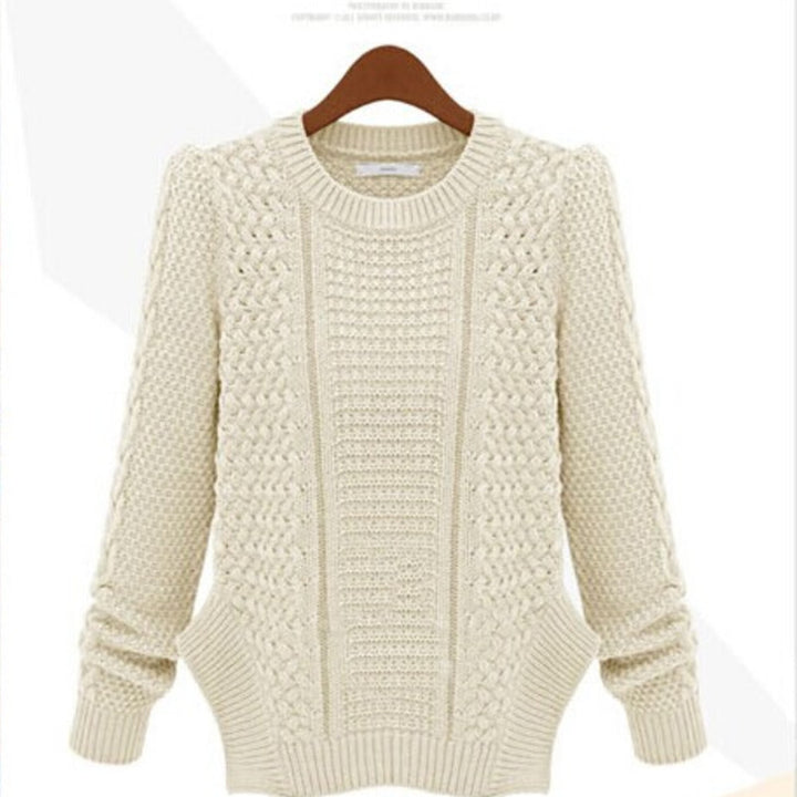 Damer stickad tröja med strukturerad yta och sidofickor Eva Jonsson-Eva Jonsson