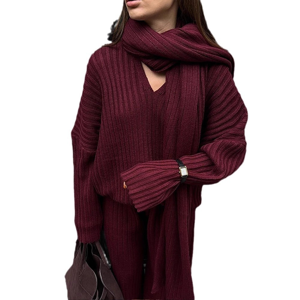 Damer stickad tyg set med vida ben och oversized överdel Mirla-Eva Jonsson