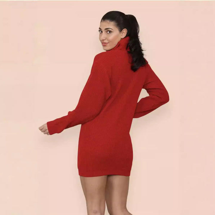 Damer stickade klänning med hög krage och strukturerat material Eva Jonsson-Eva Jonsson