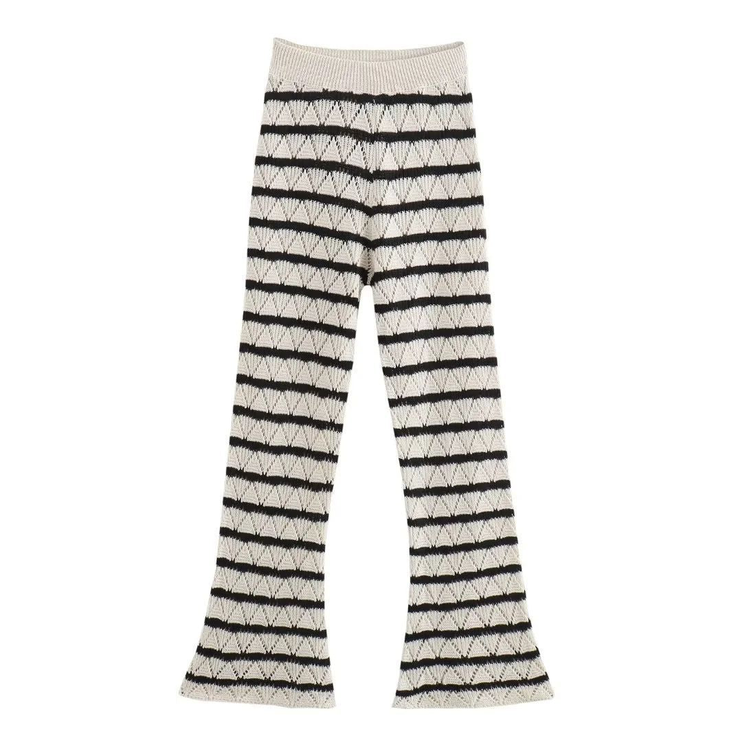 Damer stickade leggings med bred midja och unik mönster Mirla-Eva Jonsson