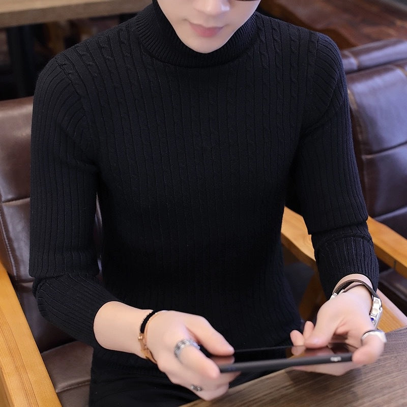 Damer stickade tröja med hög krage och ribbmönster Eva Jonsson-Eva Jonsson