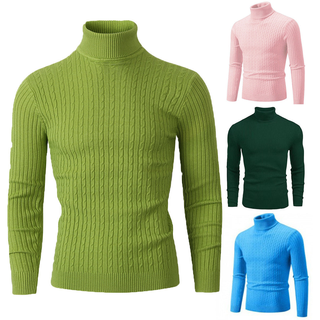 Damer stickade tröja med hög krage och ribbmönster Eva Jonsson-Eva Jonsson