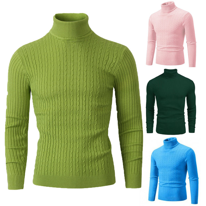 Damer stickade tröja med hög krage och ribbmönster Eva Jonsson-Eva Jonsson