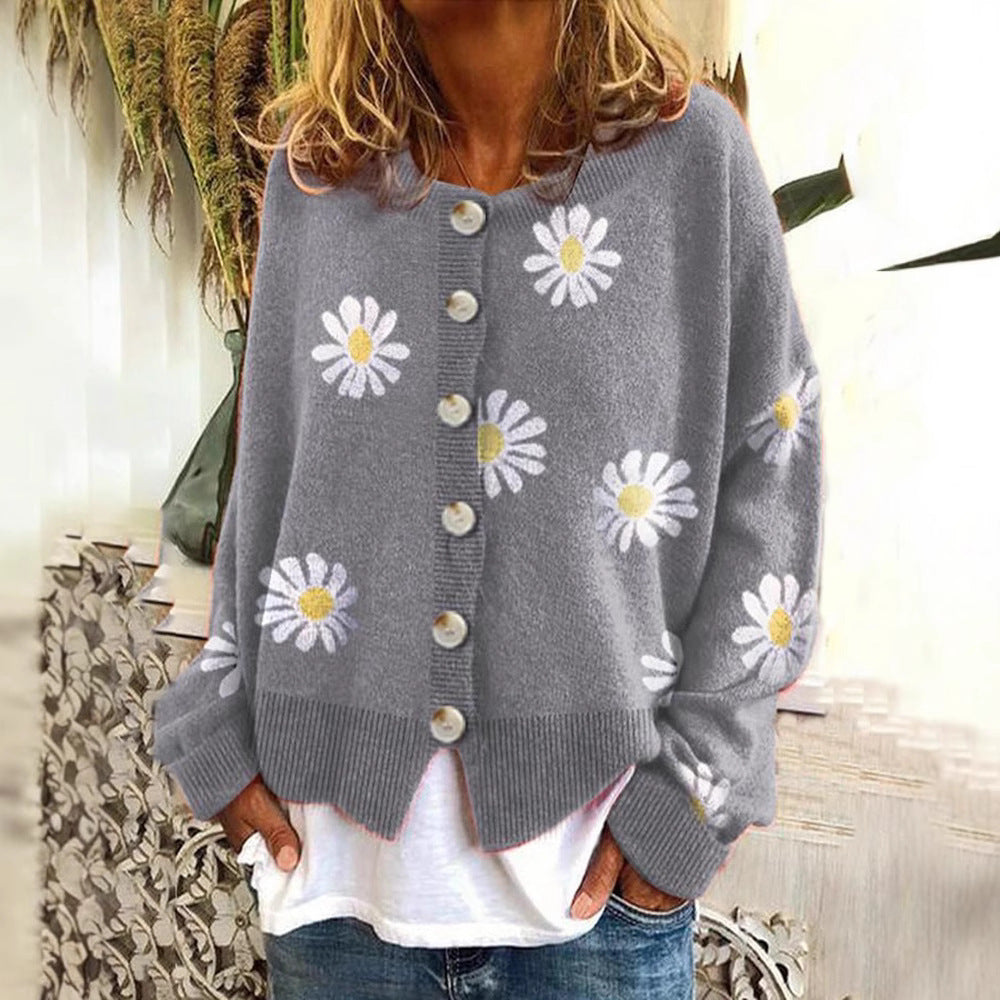 Damer stickjacka med blommönster Mirla-Eva Jonsson