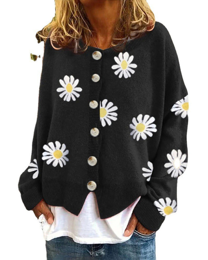 Damer stickjacka med blommönster Mirla-Eva Jonsson