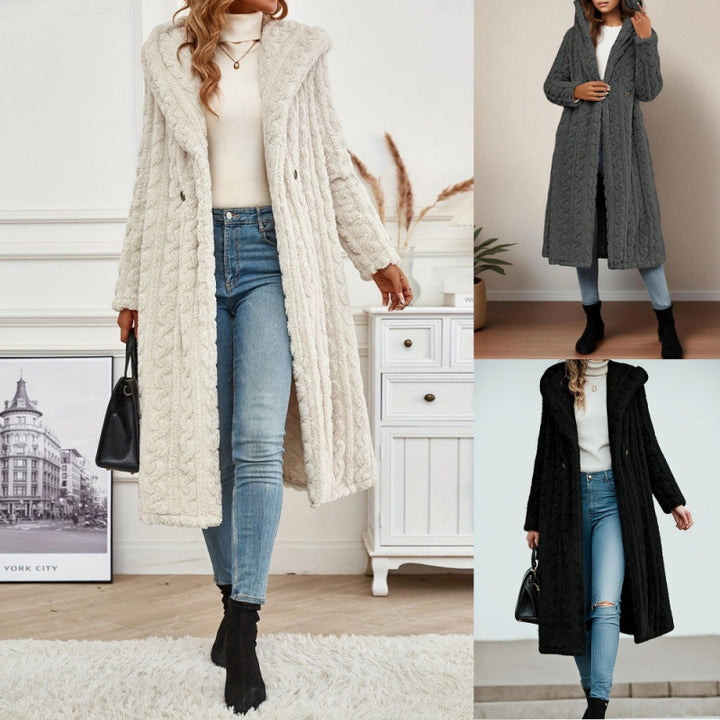 Damer stickjacka med oversized krage och originellt flätmönster Mirla-Eva Jonsson