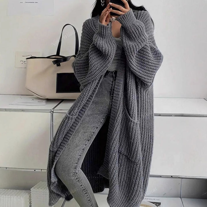 Damer stickmantel i oversized-stil Eva Jonsson-Eva Jonsson