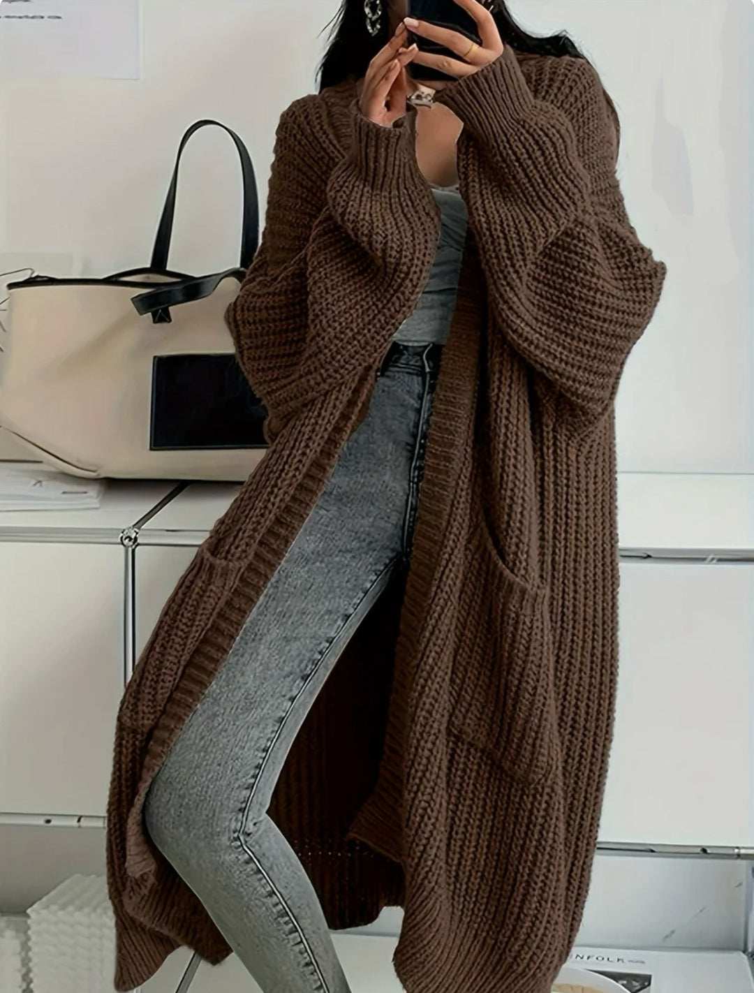 Damer stickmantel i oversized-stil Eva Jonsson-Eva Jonsson