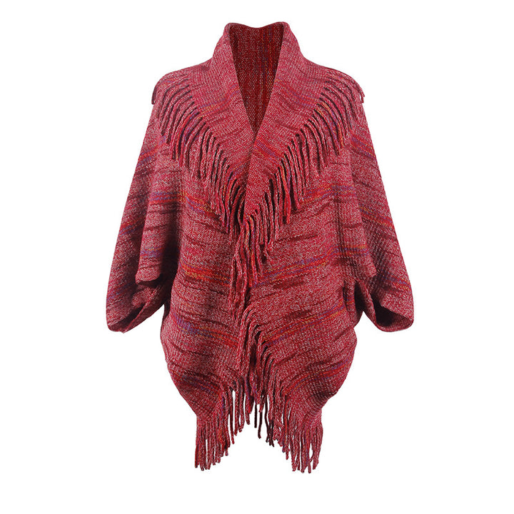 Damer stickponcho med lyxiga fransar och modern design Mirla-Eva Jonsson