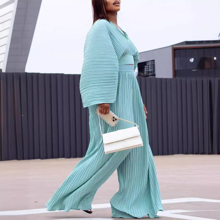 Damer stilfull maxijumpsuit med voluminösa ärmar Mirla-Eva Jonsson