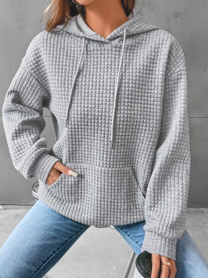 Damer stilig hoodie med strukturerad tyg Eva Jonsson-Eva Jonsson