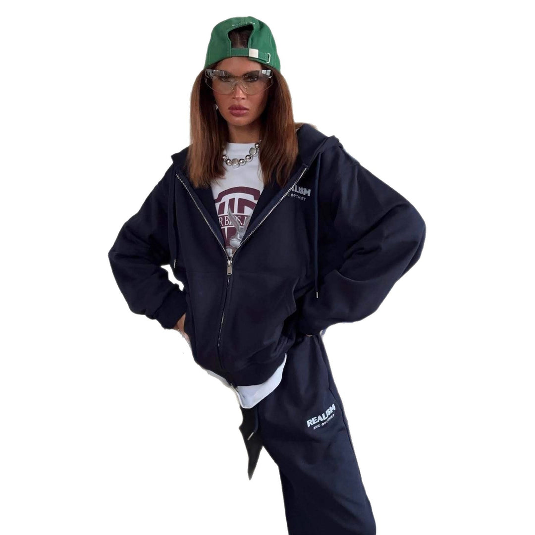 Damer stiliga hoodie och vidskurna jogger-set Mirla-Eva Jonsson