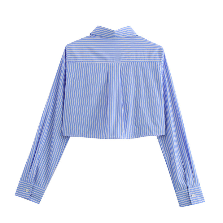 Damer stiligt cropped skjorta med dubbel fickdesign Mirla-Eva Jonsson