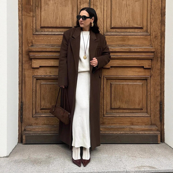 Damer storskalig lång blazer med fickor och klassisk snitt Mirla-Eva Jonsson